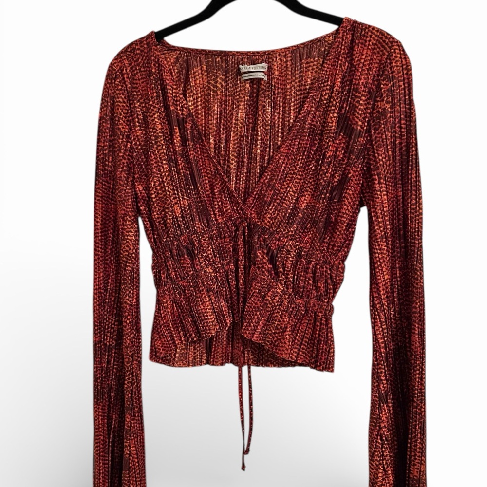 Urban Outfitters Women's Plisse Peplum Crop Top Medium